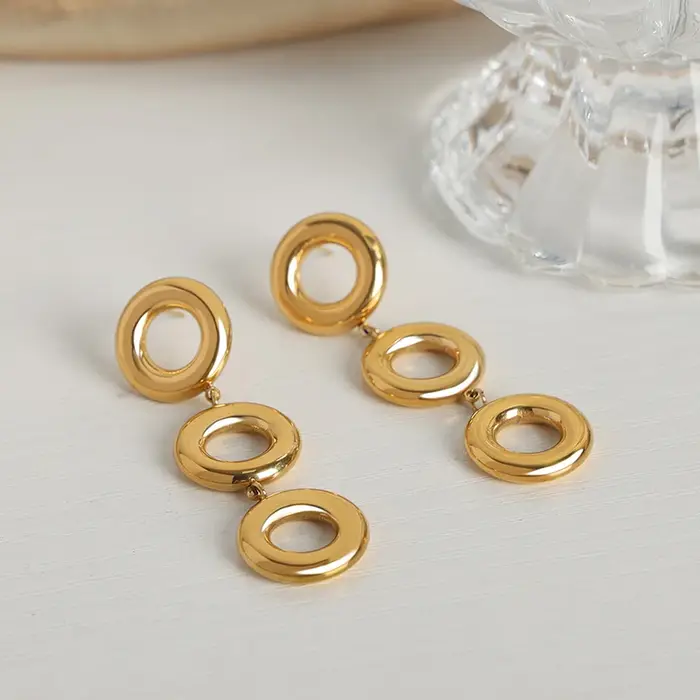 Ensemble de boucles d'oreilles et bracelets à pampilles en or bohème pour femmes
