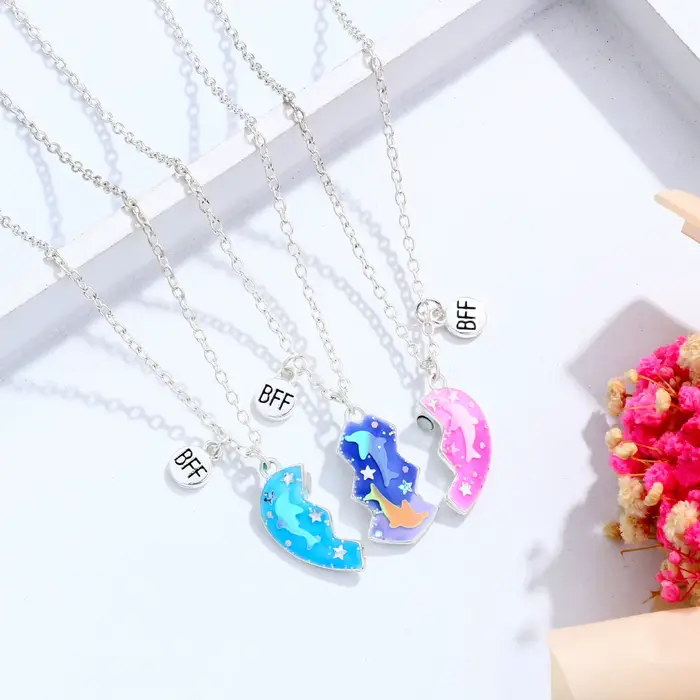 Ensemble collier à aspiration magnétique en métal forme cœur style y2k bijou amitié pour femmes et hommes occasions spéciales