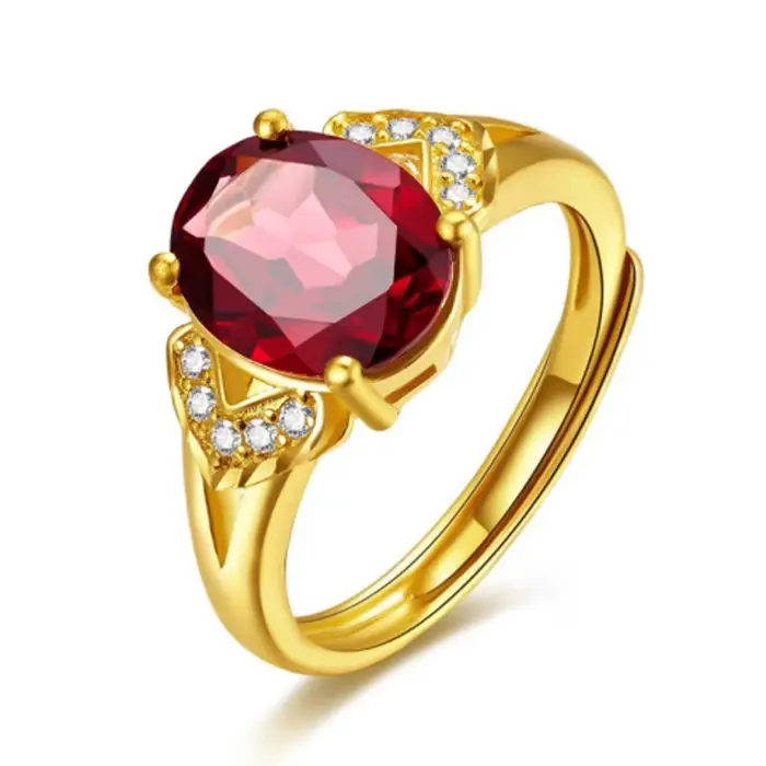 Fermoir à Bague Incrusté de Diamants Or Jaune 18 Carats Bague de Mariage Classique Pour Femmes Occasions Spéciales