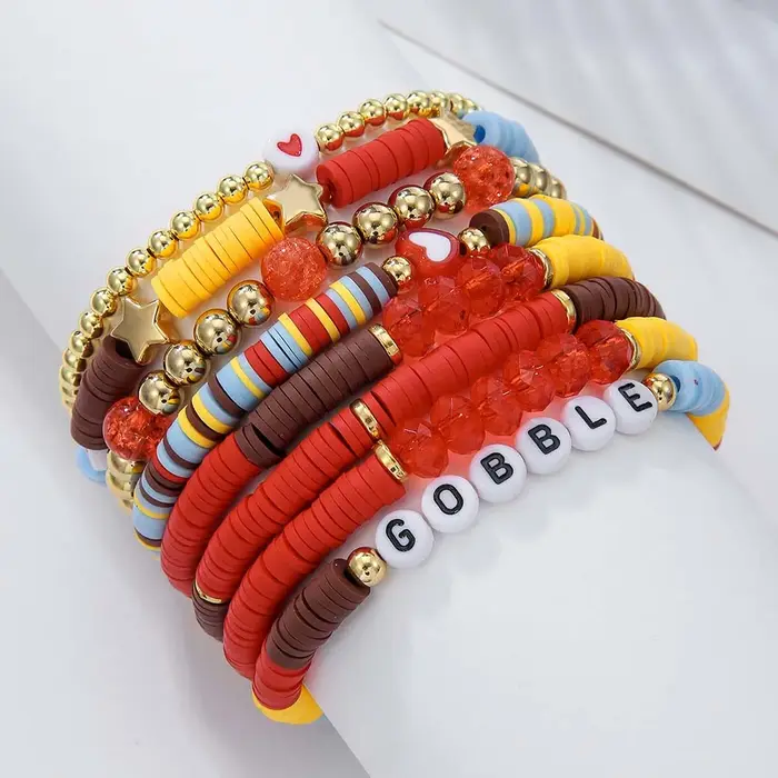 Ensemble de bracelets Heishi Y2K Preppy pour femmes