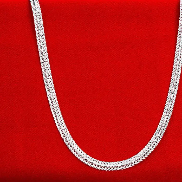 Collier chaîne serpent en argent sterling 925 pour femmes et hommes, bijoux de créateur, cadeau d'anniversaire, mariage, fiançailles, chaîne figaro, design géométrique