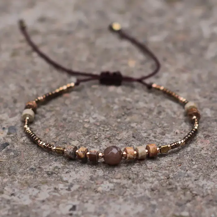Bracelet bohémien en pierre Howlite naturelle pour femmes