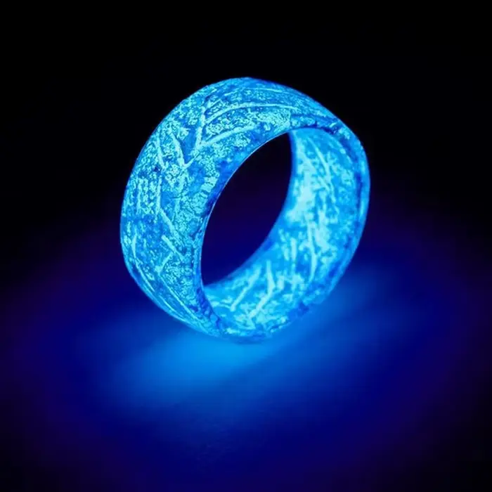 Anneau lumineux scintillant dans la nuit, bijoux de mode en acier inoxydable, décoration pour femmes et hommes