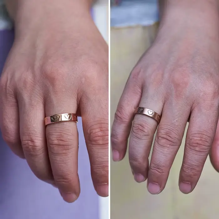 Vinterly Anneaux Magnétiques en Cuivre Pur 6mm en Forme de Cœur