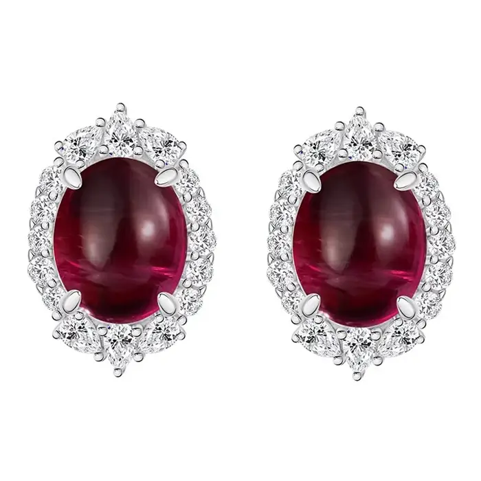 PuBang Fine Jewelry – boucles d'oreilles ovales en argent Sterling 925, rubis, émeraude, diamants à 