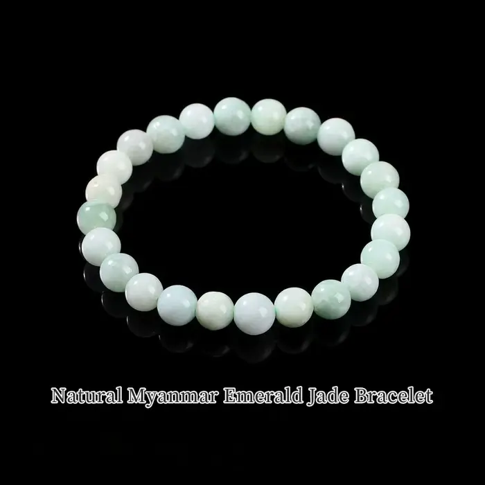 JD – Bracelet en pierre naturelle émeraude et Jade pour femmes, véritable, fabriqué à la main, guéri