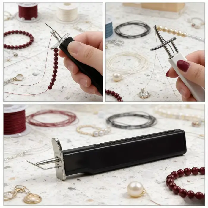 Outil de nouage de perles kit de fabrication de bijoux diy cordon élastique fil de jade perles aiguille à perles pour bracelet collier