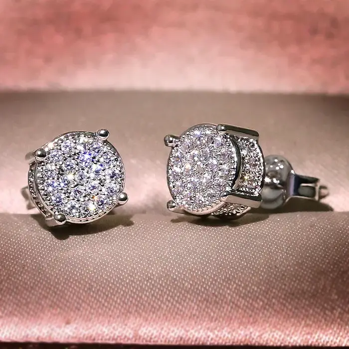 Magnifiques boucles d'oreilles en or véritable 18k pour femme