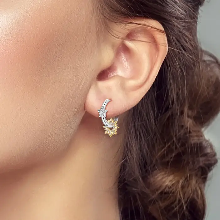 Boucles d'oreilles originales en argent Sterling 925
