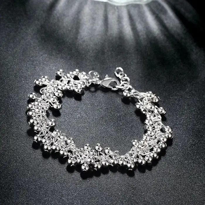 Bracelet en Argent Sterling 925 avec Breloques et Perles