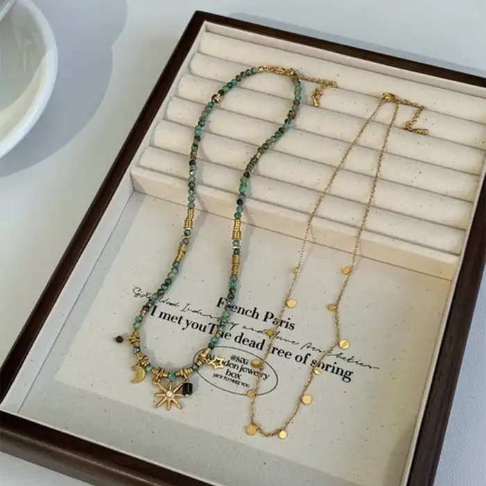 Collier ZAKOL Vintage Style Ethnique Perles Étoile Pendentif Mode pour Femmes Occasions Spéciales