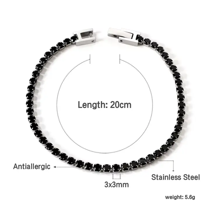 Bracelets de luxe en acier inoxydable pour femmes, plein de strass, cristal scintillant, Tennis, bijoux à la mode