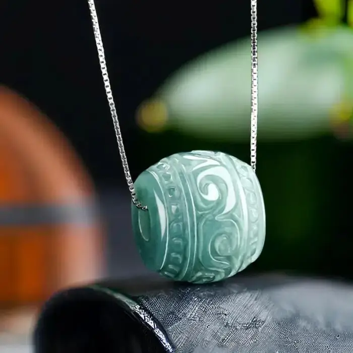 Collier pendentif en perles de jadéite du Myanmar pour hommes, bijoux de charme, Birman naturel, acc