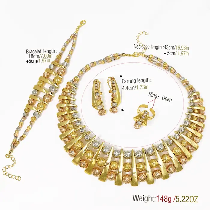 Ensemble de bijoux luxueux GZJPEI en or 18 carats avec motifs géométriques pour femmes occasions spéciales mariage et fiançailles style italien