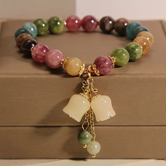 Bracelet en Pierre Naturelle Colorée pour Femme et Fille