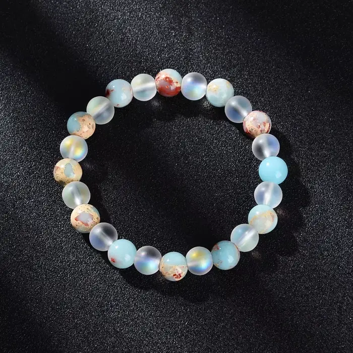 Bracelet de perles Aura Quartz et sédiments océaniques