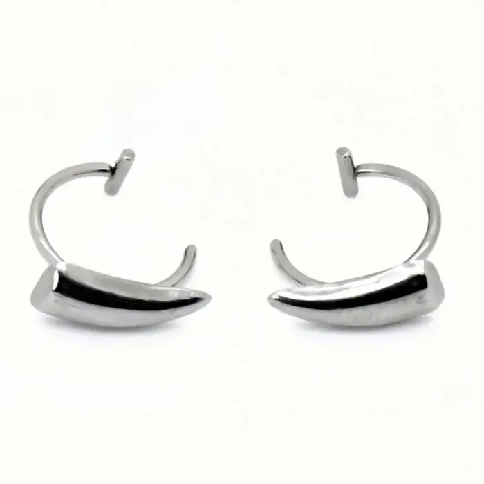 1 paire de faux Piercing personnalisé en acier inoxydable, dents pointues, anneau à lèvres, Punk, bi