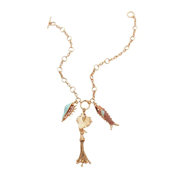 Collier de poisson en acier inoxydable pour femme
