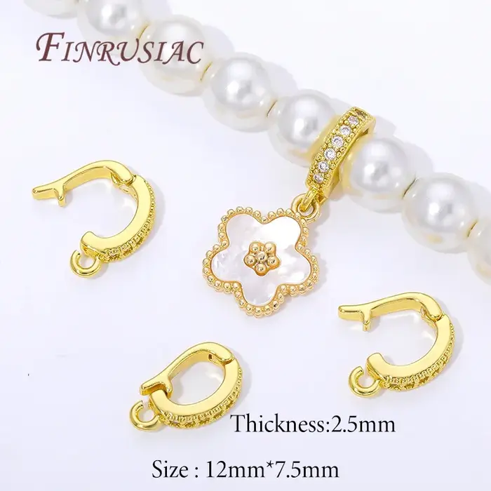 Bails plaqués or 18 carats pour pendentifs, connecteur de fermoirs à breloques pour fournitures de f