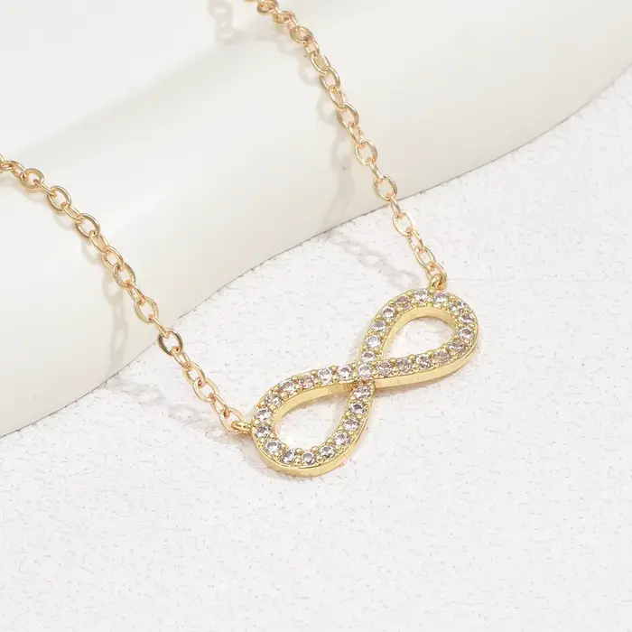 Collier avec pendentif infini en acier inoxydable pour femmes, Simple, classique, porte-bonheur, Zir