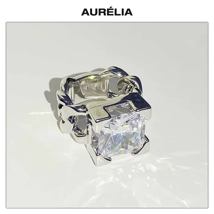 Europe amérique grand cristal Zircon élégant anneau boucles d'oreilles hommes femmes populaire bijoux accessoires tendance