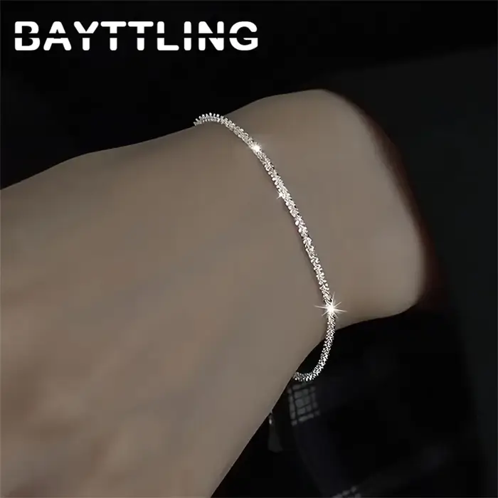 Bracelet en argent sterling 925 mignon romantique avec forme géométrique pour mariage et occasions spéciales