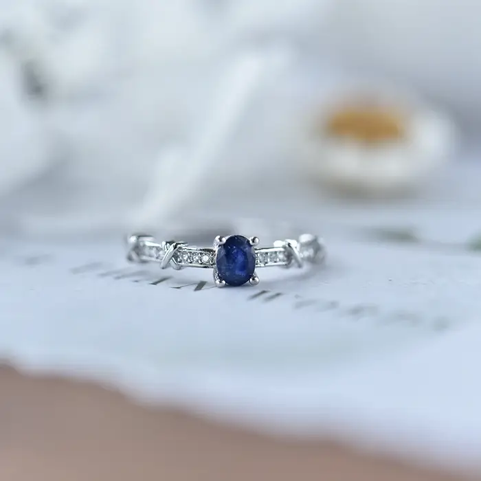 ITSMOS – bague en saphir bleu naturel, bagues de déclaration, bandes de promesse en saphir véritable