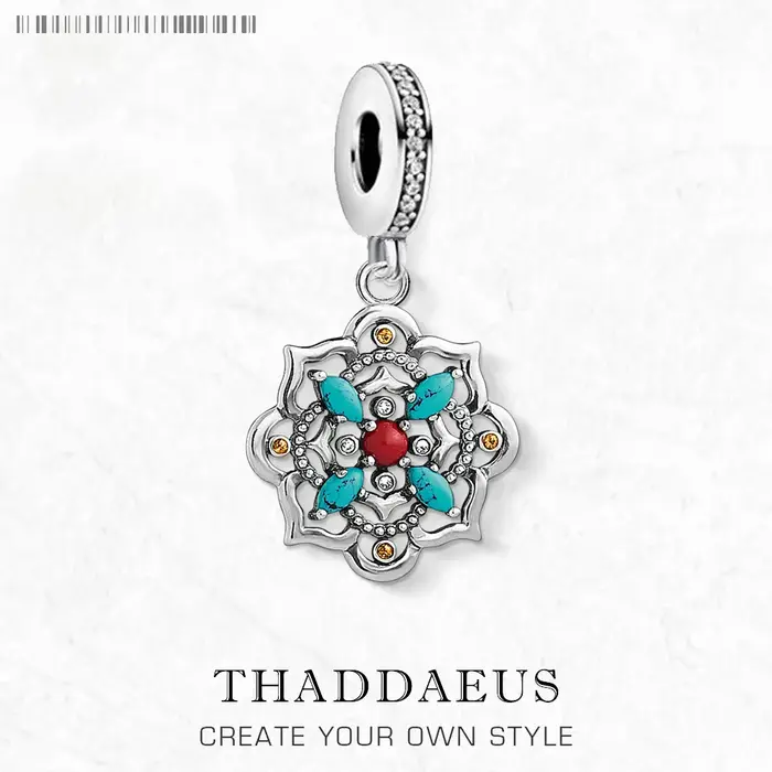 Breloque fleur de Lotus en argent Sterling 925