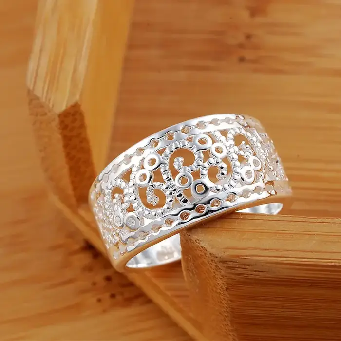 Bague rétro en argent sterling 925 pour femme