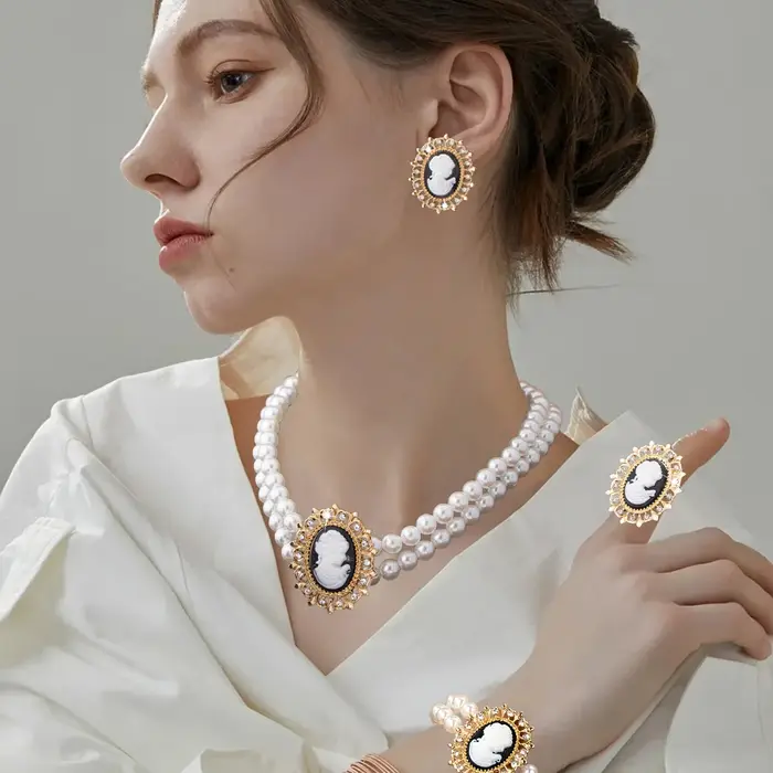 Ensemble de bijoux classiques pour femmes, 5 pièces, accessoires en perles les plus vendus, cadeau i