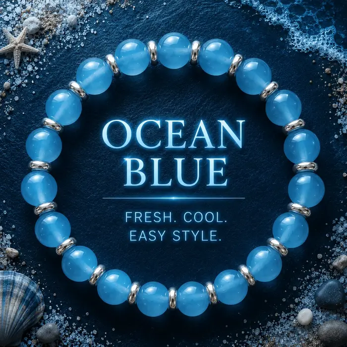 Bracelet bleu océan frais