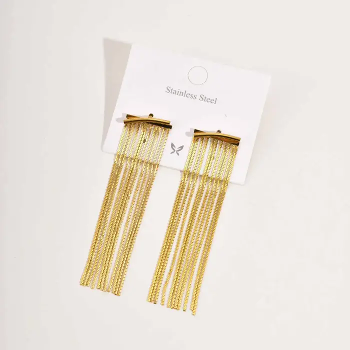 Boucles d'oreilles à pampilles à longues franges pour femmes