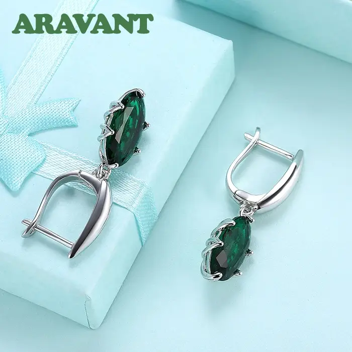 Aravant-Boucles d'oreilles ovales en argent 925 pour femme
