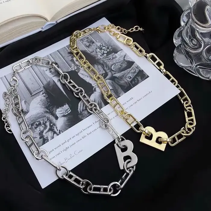 Collier de luxe avec lettre B de Style Ins