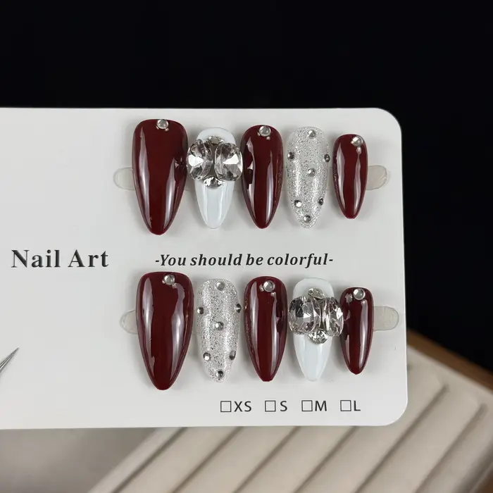 10 pièces de style rétro de luxe haut de gamme, diamants ronds tridimensionnels peints à la main, œi