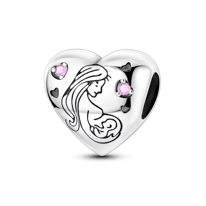 Breloques originales en argent Sterling 925, perle en forme de cœur pour femme enceinte, adaptées au