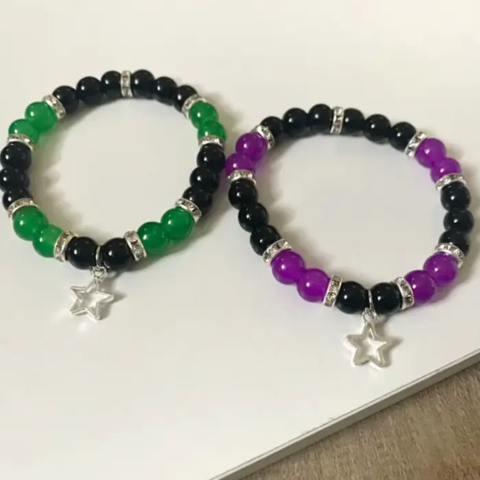 Bracelet assressentivert et violet pour couples, bijoux perlés, 1PC