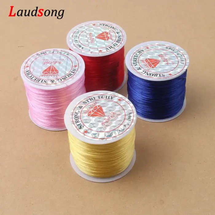 60M 0.5-1.2mm solide élastique cristal perles cordon Bracelet collier fil extensible chaîne pour la fabrication de bijoux bricolage ligne Flexible