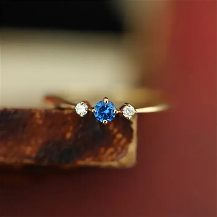 Bague en argent Sterling 925 plaqué or 14K pour femmes