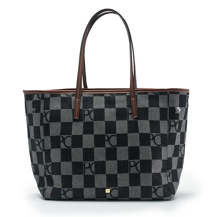 Sac à bandoulière pour femme PG, design rétro damier, haut de gamme, polyvalent, grande capacité, po