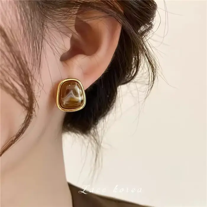 Boucles d'oreilles en ambre de luxe pour femmes