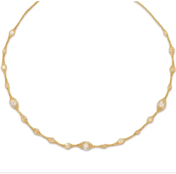 JEWELLWANG Collier en argent S925 plaqué or 18 carats, fait main, tressé, maille noire, chaîne de po