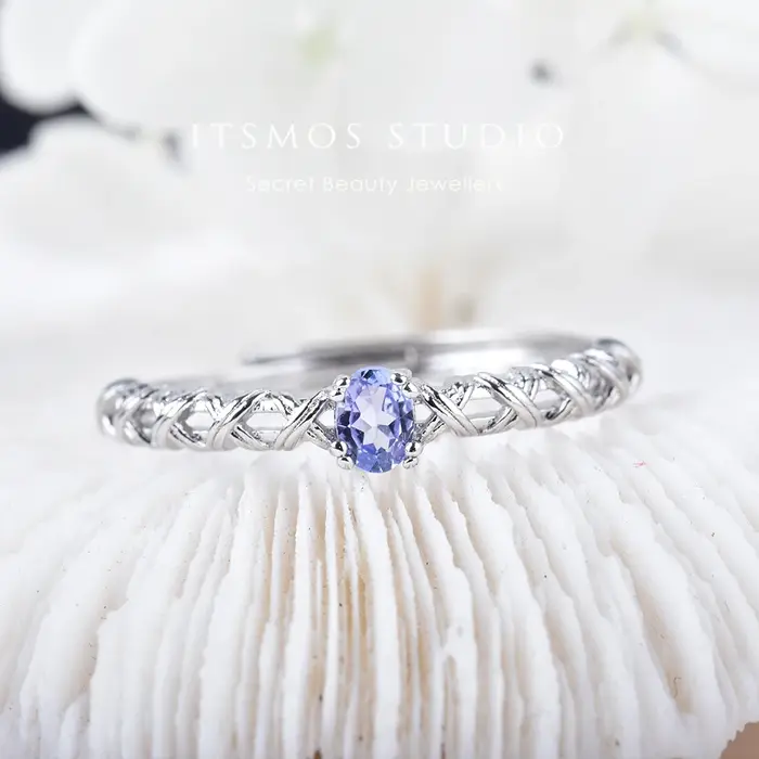 ITSMOS – bague infini en Tanzanite précieuse, pierres précieuses naturelles violettes, bagues de déc
