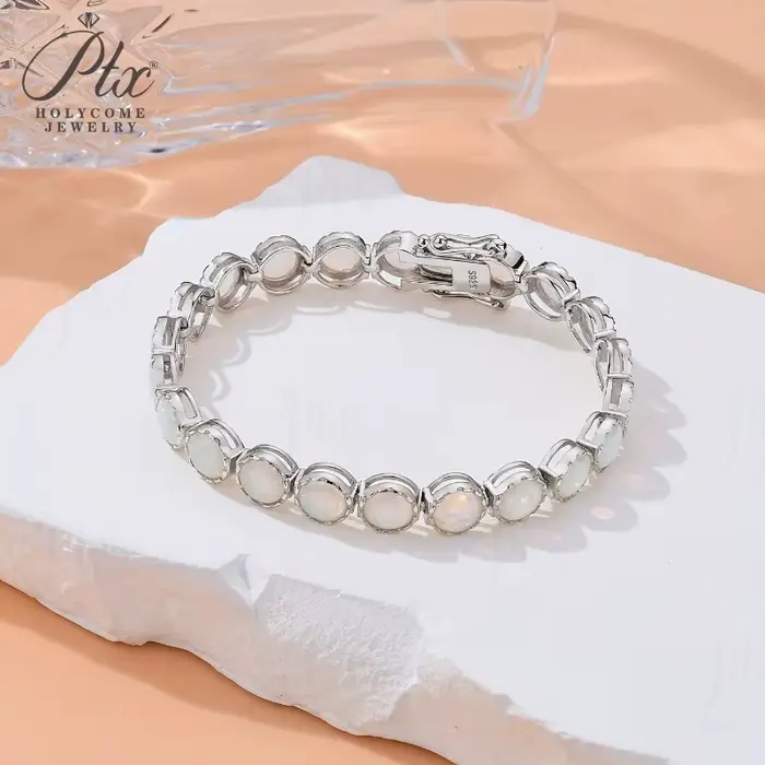 Bracelet opale en argent Sterling 925, 2/3/4/5mm, couleur blanc/bleu, Simple, classique, chaîne pour