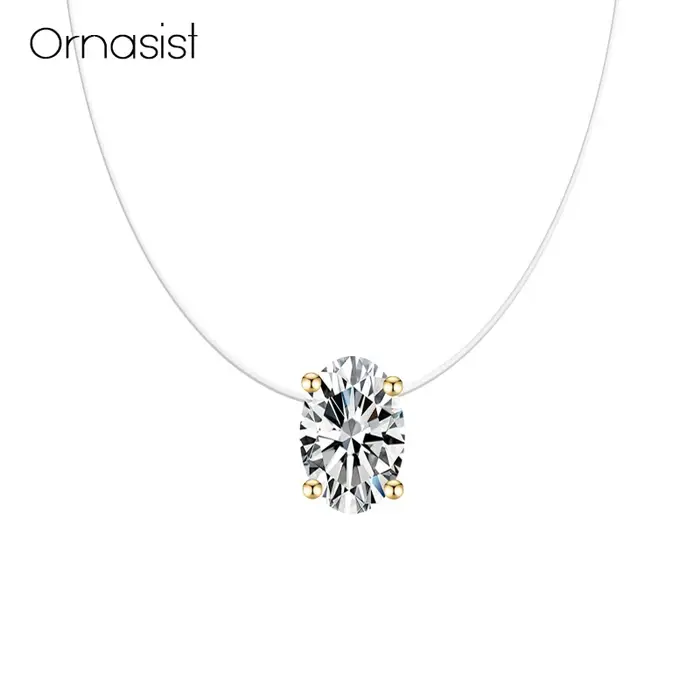 Collier de luxe en Zircon ovale AAA pour femmes