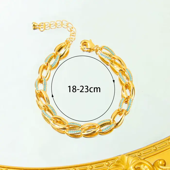 Parure de bijoux en zirconium plaqué or 21 carats, style Dubaï, pour mariée nigériane, comprenant co
