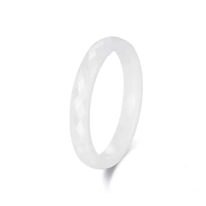 Bague en céramique empilable ultra-fine de 3 mm pour femme – Noir, Blanc, Rose, Vert, Violet – Bague