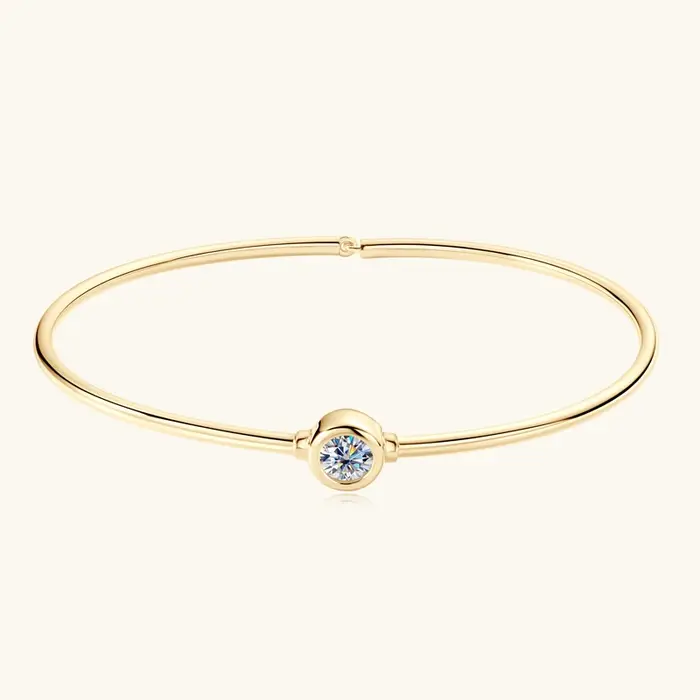 RAPRGOLD – Bracelet rond réglable en Moissanite pour femmes