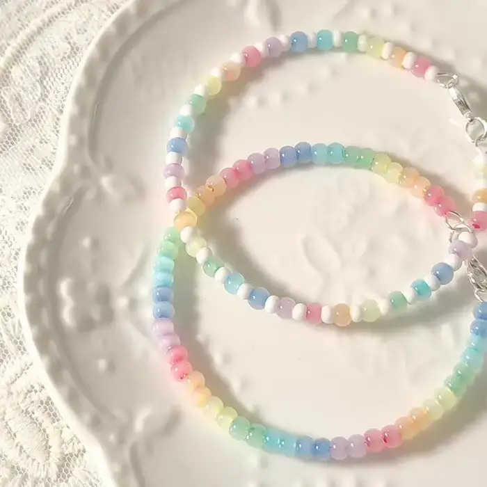 Bracelet imixlot bohème perles colorées pour femmes et filles simple doux polyvalent bijou occasion spéciale cadeau fantaisie chic