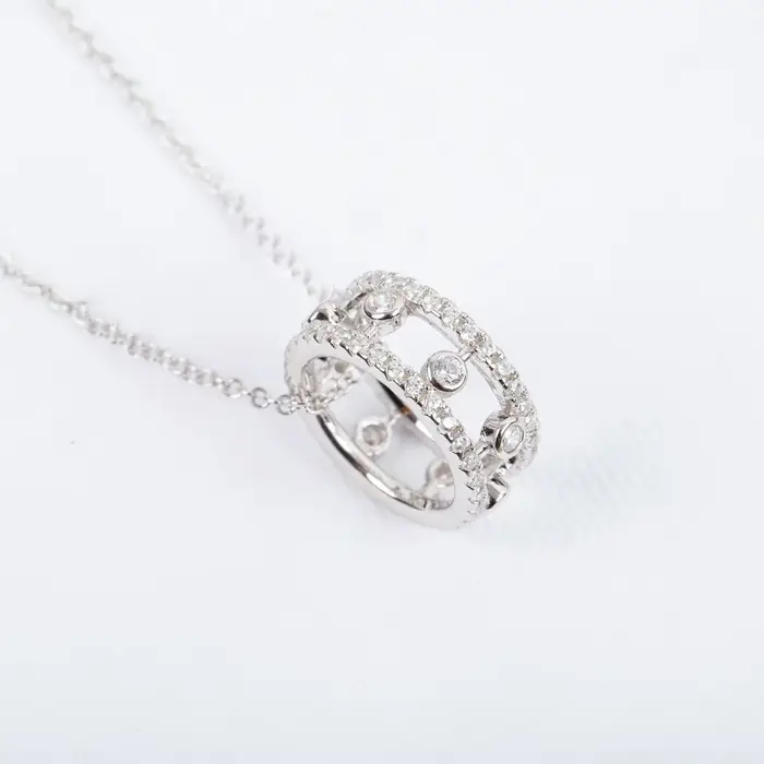 Collier pour femme en argent 925 avec pendentif diamant ajouré, cadeaux de fêtes sélectionnés